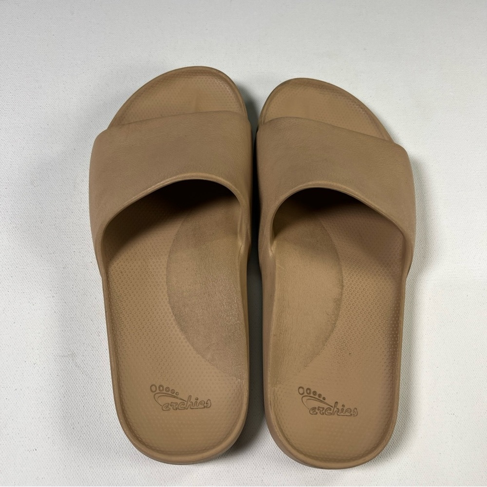 Archie's Arch Support Slide Sandals Tan Taupe Beige Nude Mens 8 Womens 9 - Picture 6 of 13